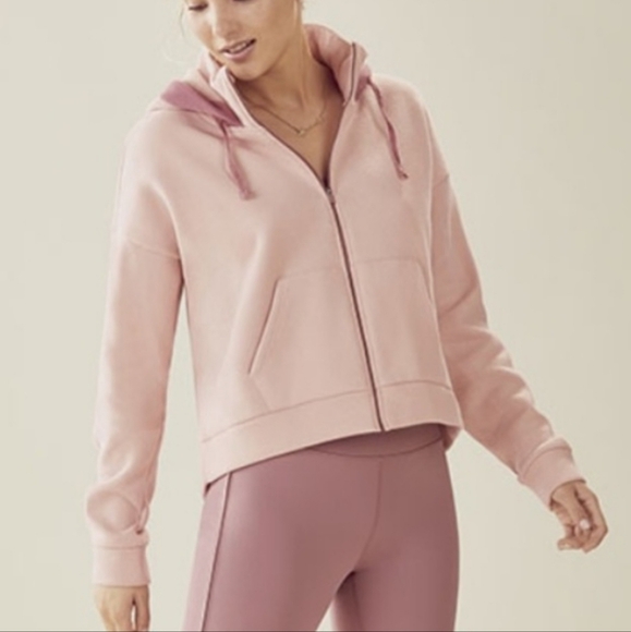 Fabletics x Demi Lovato Workout Cropped Pink Zip Hoodie Jacket XXL - Picture 4 of 15